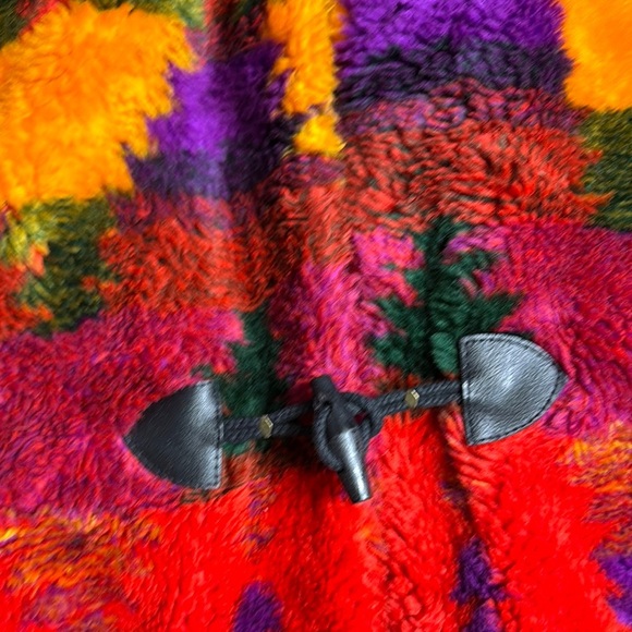 Vintage Abstract Red and Orange Teddy Jacket - Picture 4 of 13